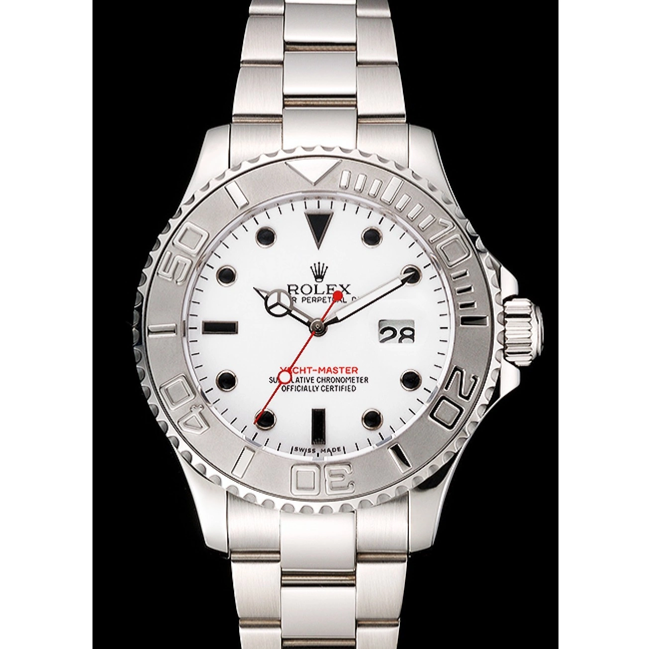 White Dial And Steel Bracelet Stainless Rolex Case Yacht-Master 0709